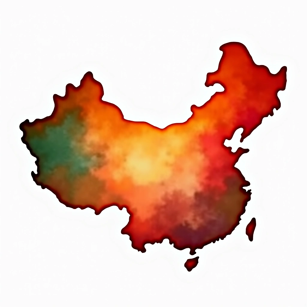 China tea culture — watercolor illustration