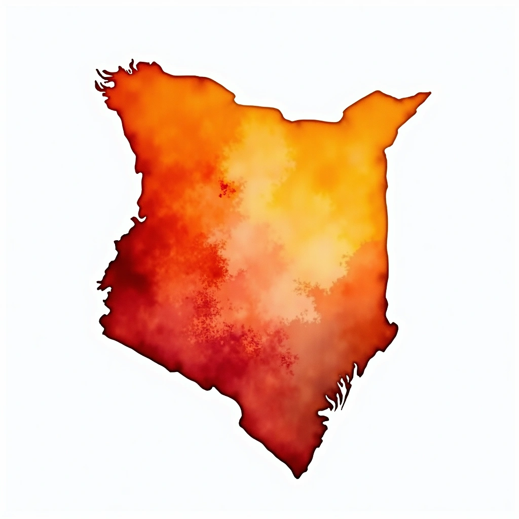 Kenya tea culture — watercolor illustration