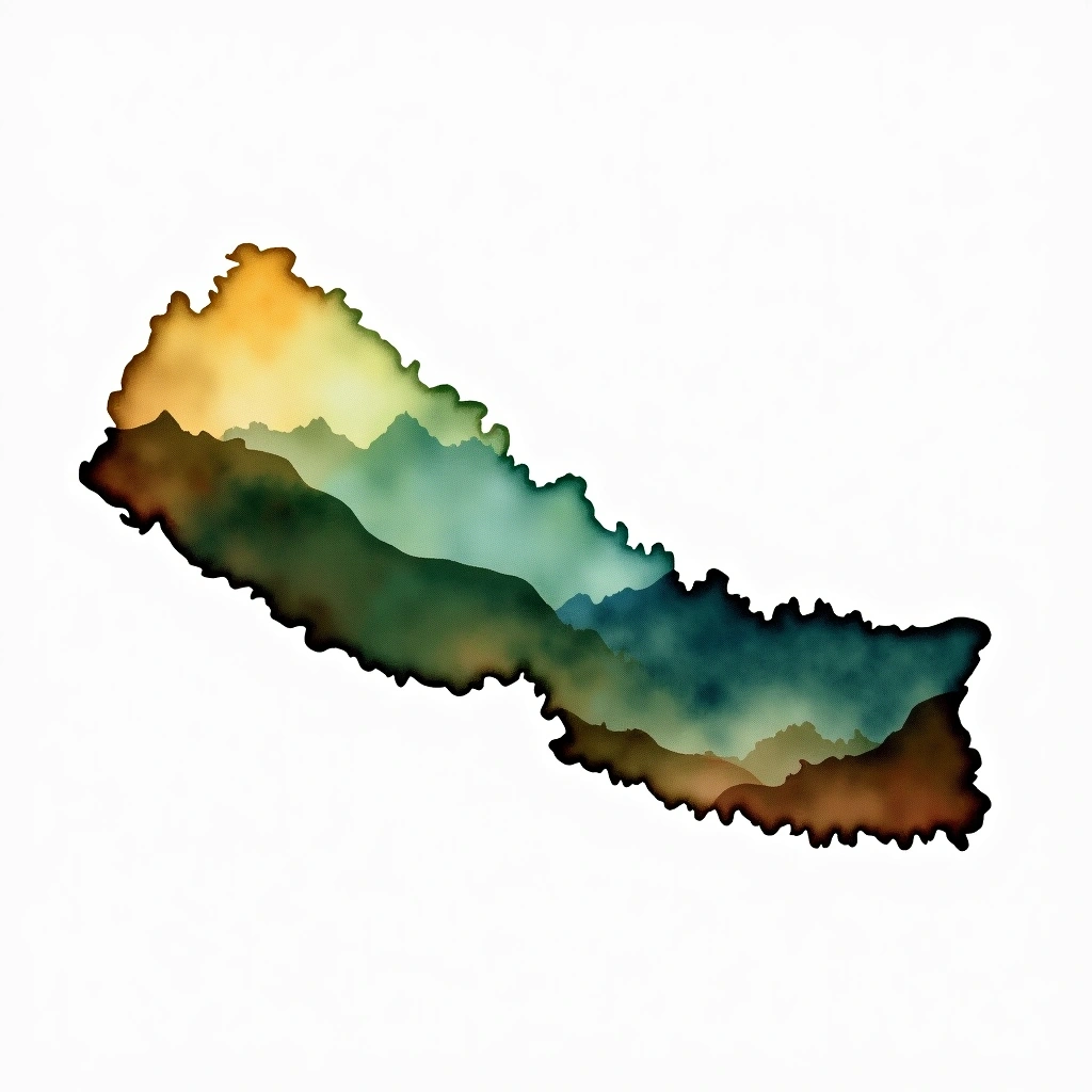 Nepal tea culture — watercolor illustration