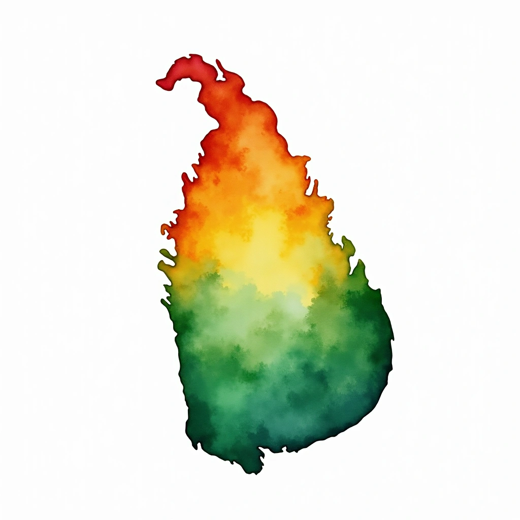 Sri Lanka tea culture — watercolor illustration