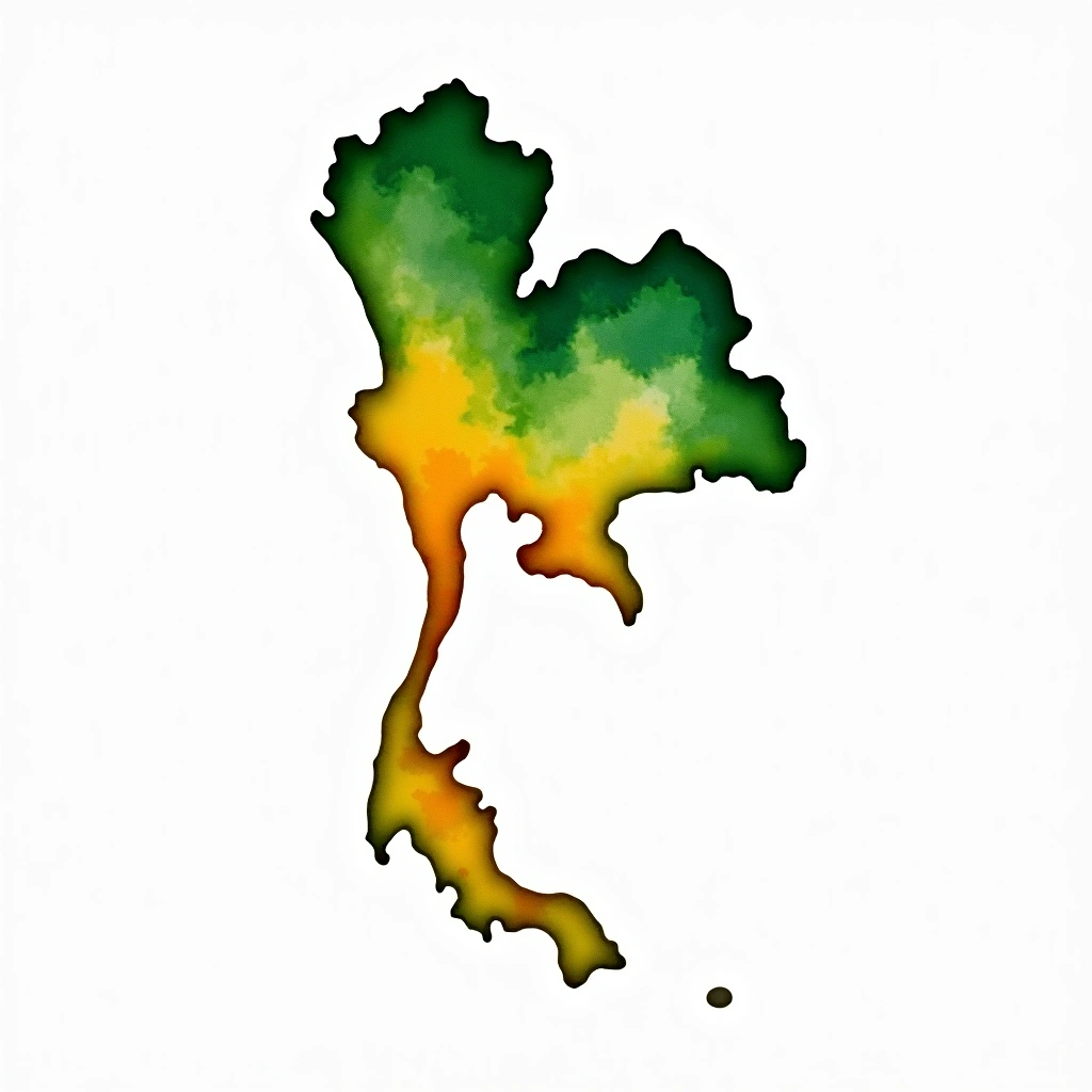 Thailand tea culture — watercolor illustration