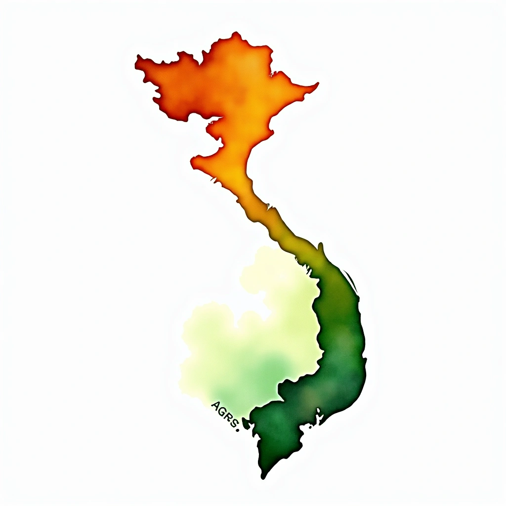 Vietnam tea culture — watercolor illustration