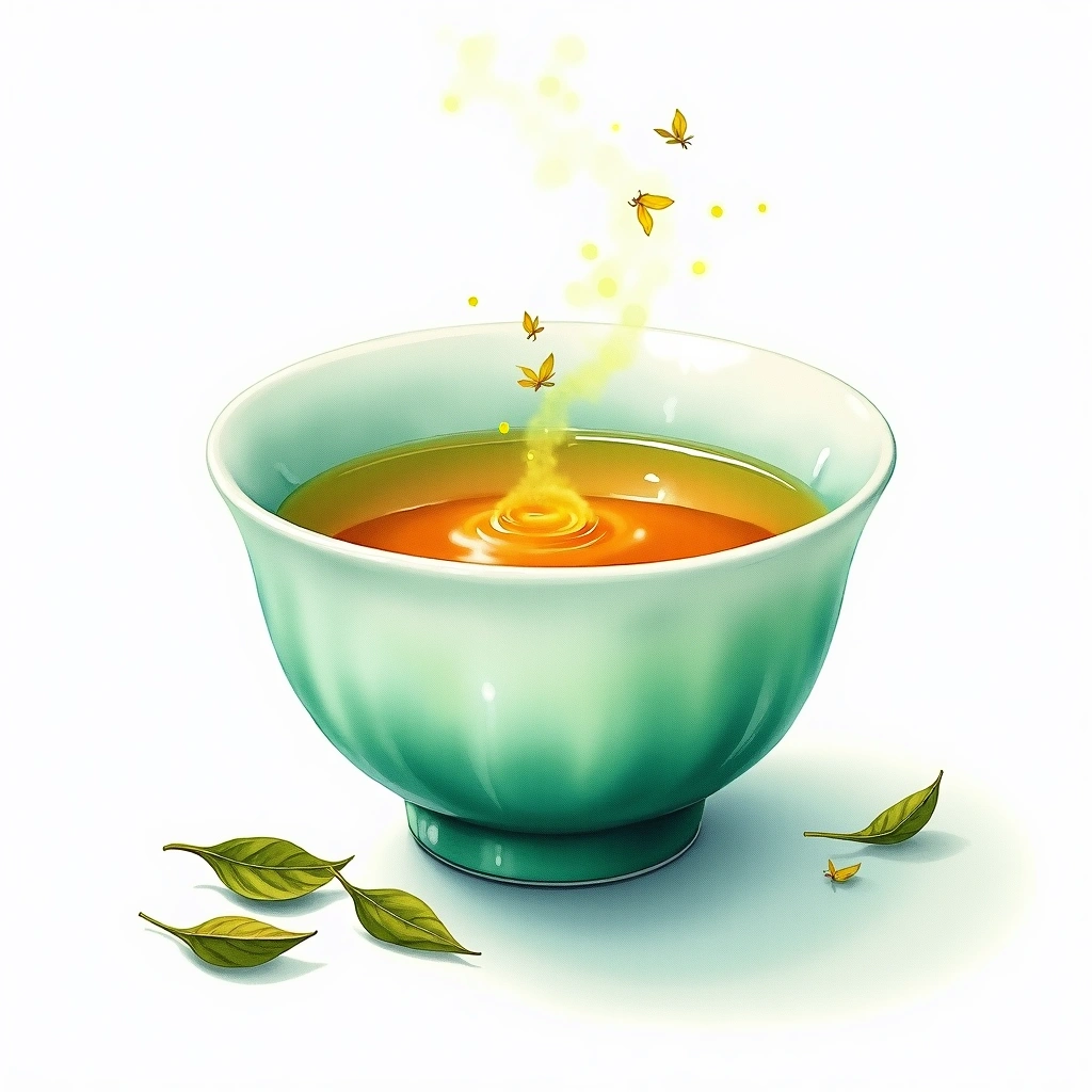 Ali Shan oolong tea tea — watercolor illustration