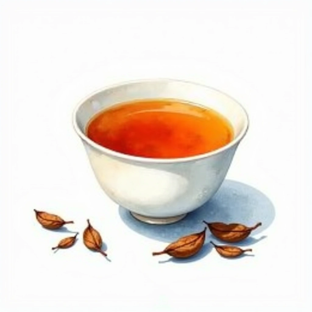 Baozhong (Pouchong) oolong tea tea — watercolor illustration