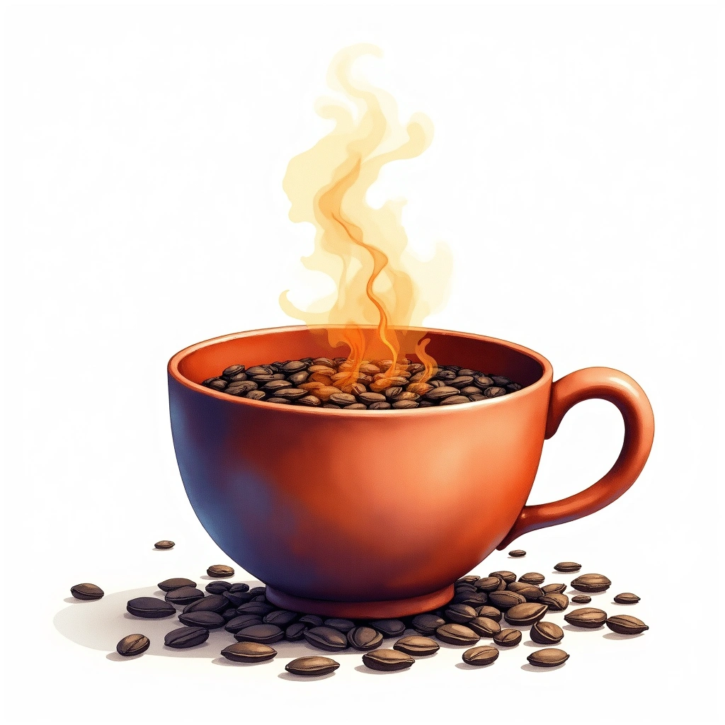 Dark Tea tea — watercolor illustration