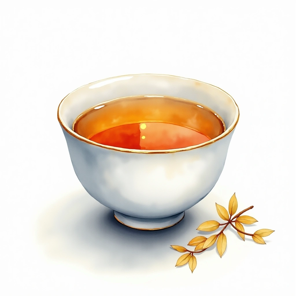 White Tea tea — watercolor illustration