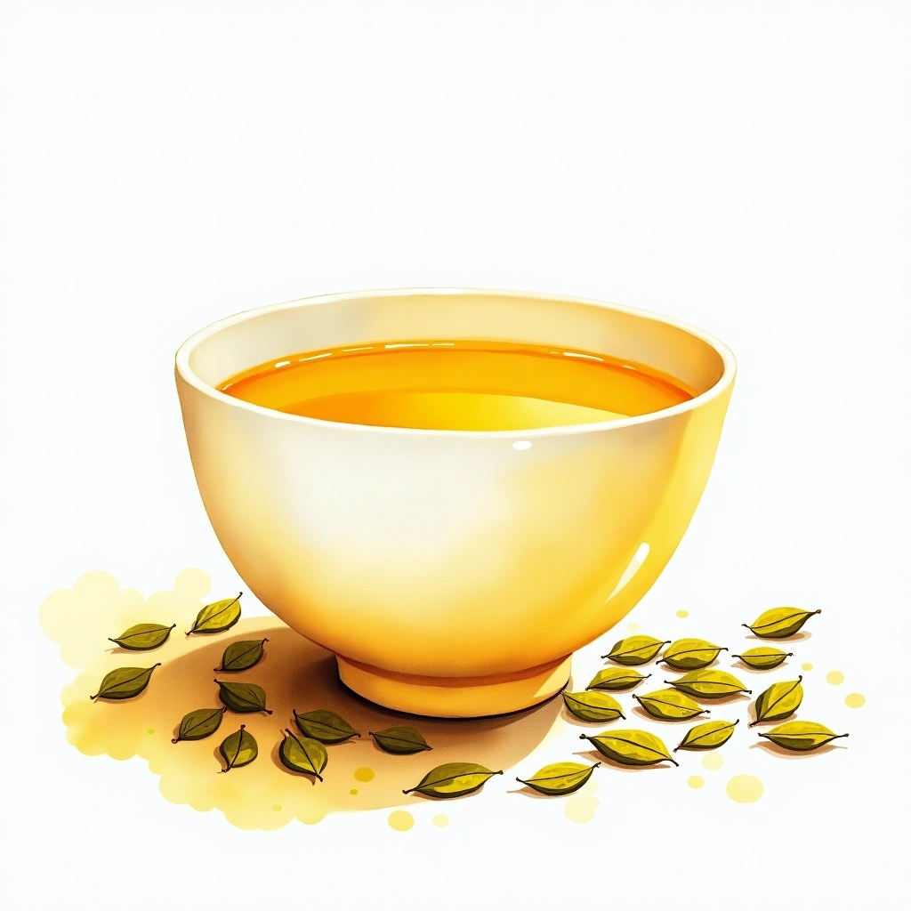 Yellow Tea tea — watercolor illustration