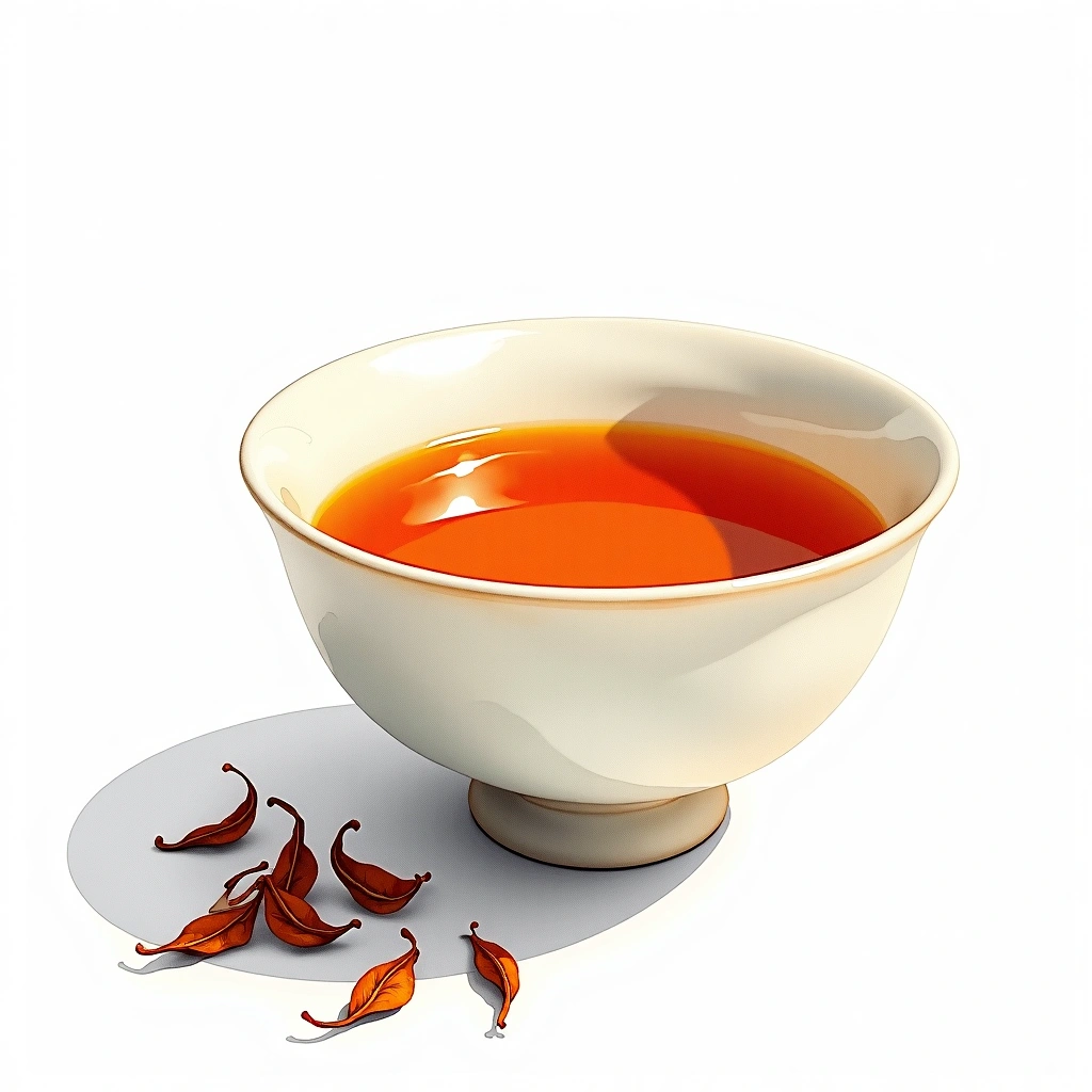 Da Yu Ling oolong tea tea — watercolor illustration