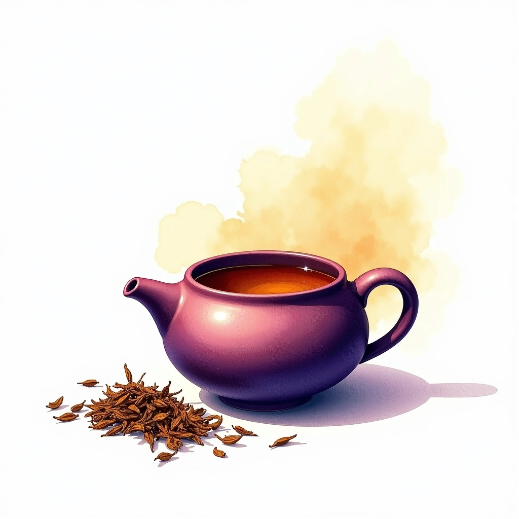 Fu Zhuan dark tea tea — watercolor illustration