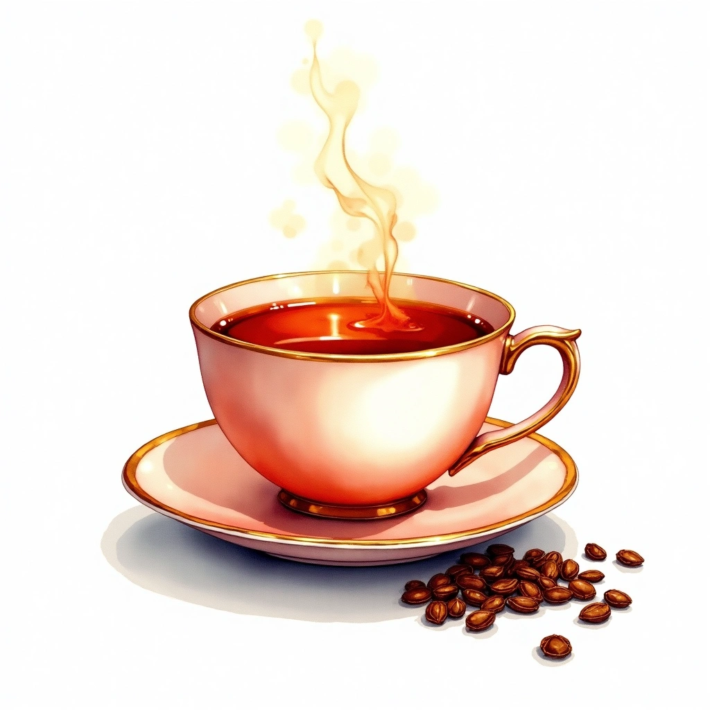 Irish Breakfast black tea tea — watercolor illustration