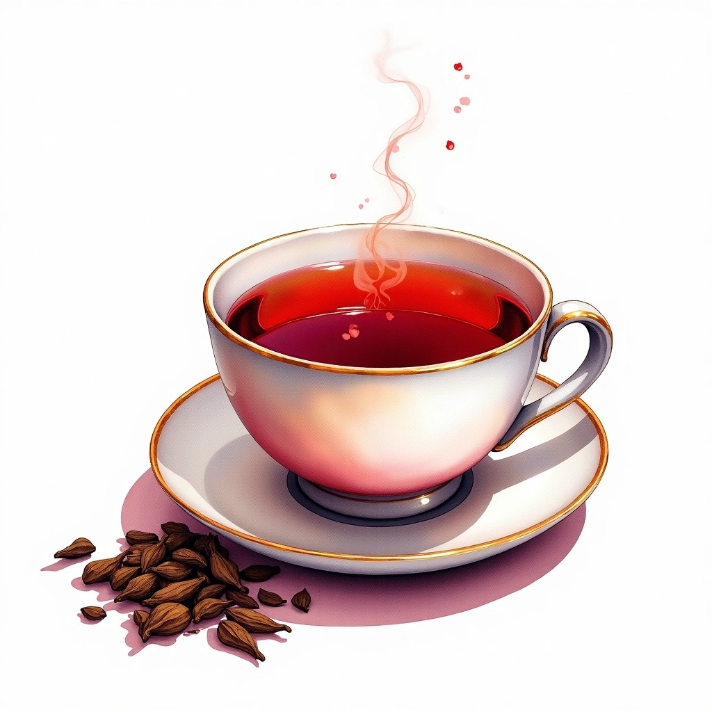 Keemun black tea tea — watercolor illustration