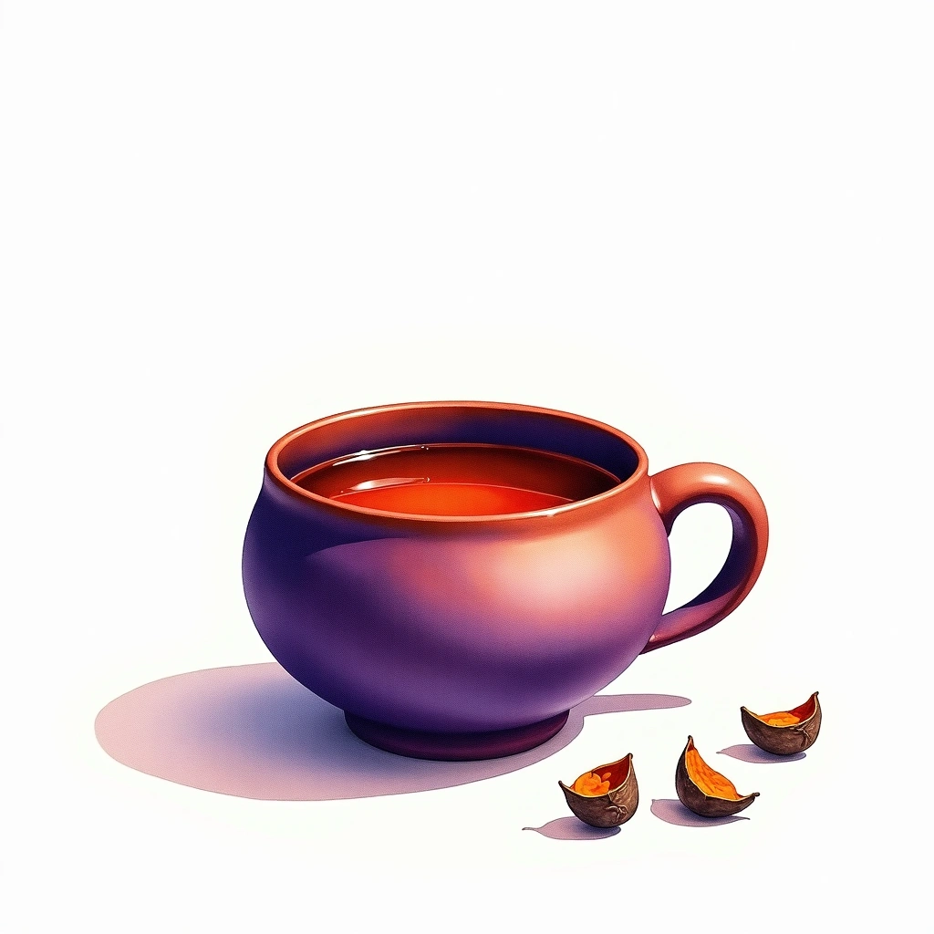 Liu Bao dark tea tea — watercolor illustration