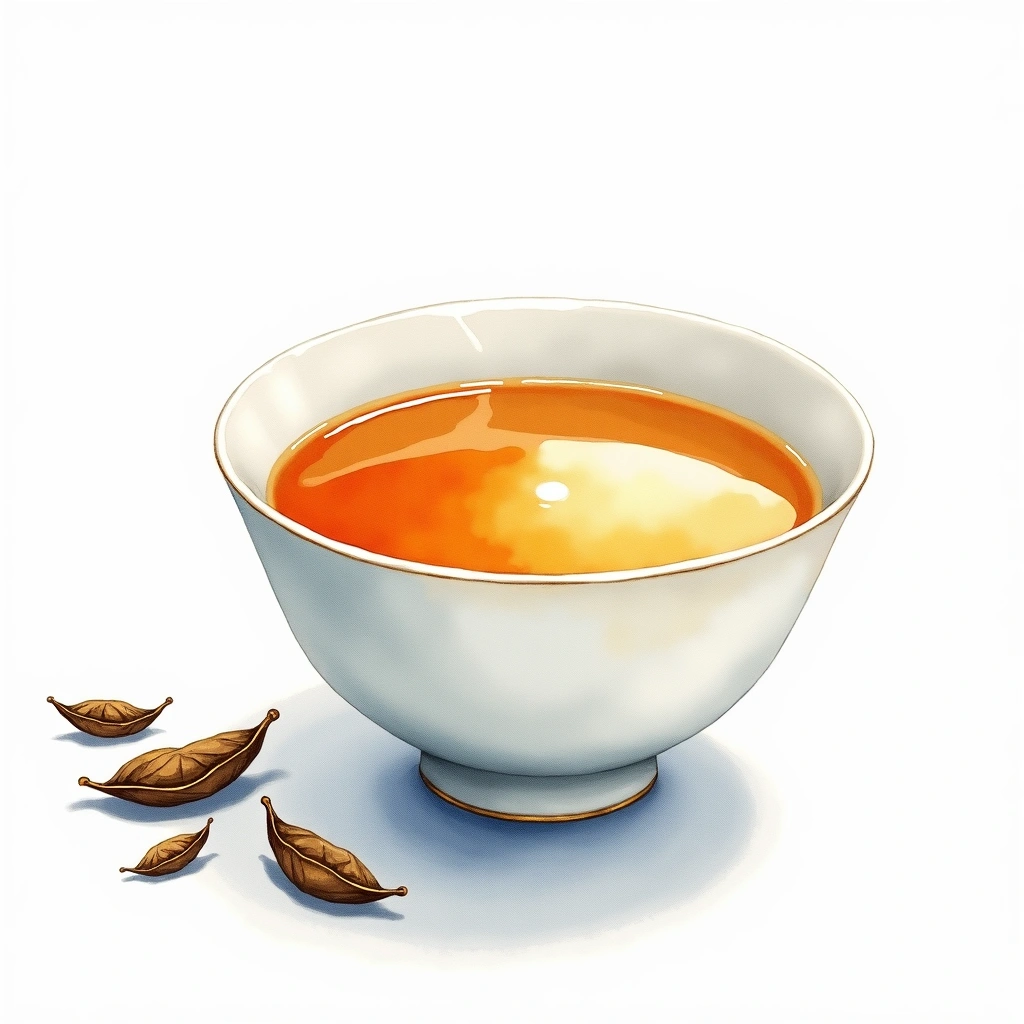 Moonlight White (Yue Guang Bai) white tea tea — watercolor illustration