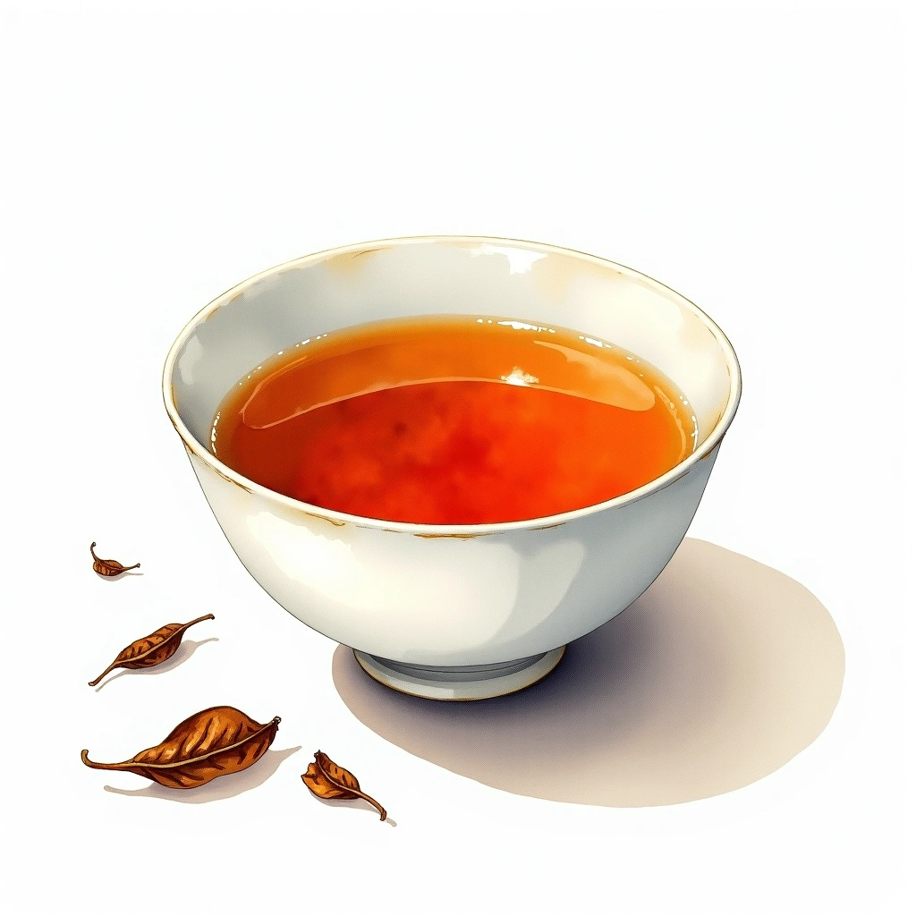 Muzha Tieguanyin oolong tea tea — watercolor illustration