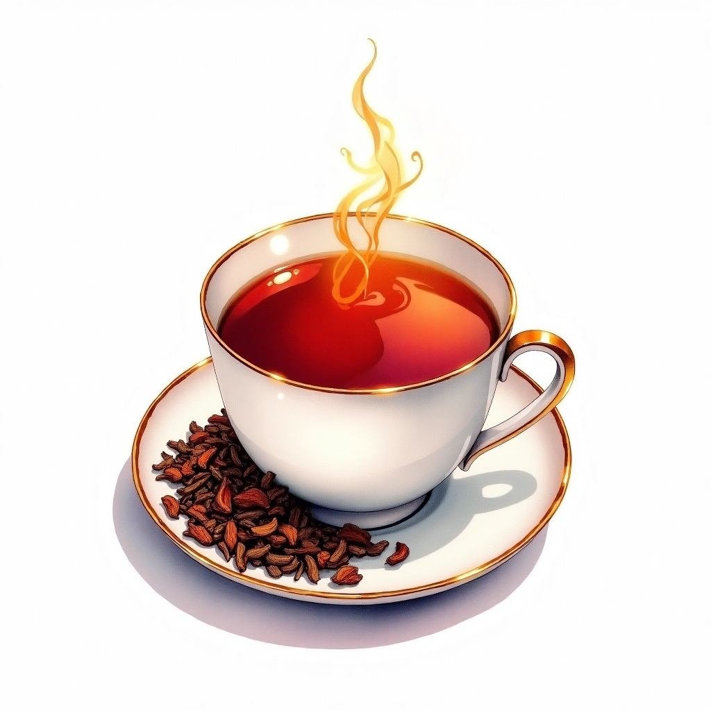 Nilgiri black tea tea — watercolor illustration