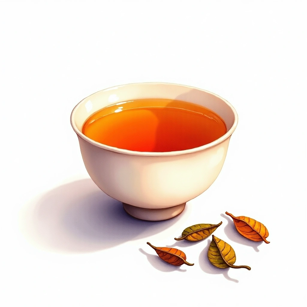 Oriental Beauty oolong tea tea — watercolor illustration