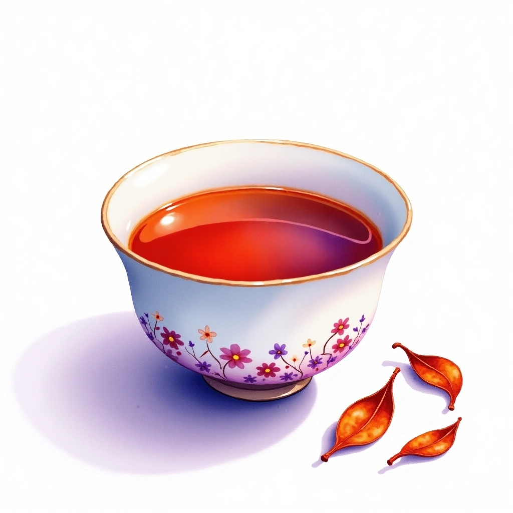 Phoenix Dancong oolong tea tea — watercolor illustration