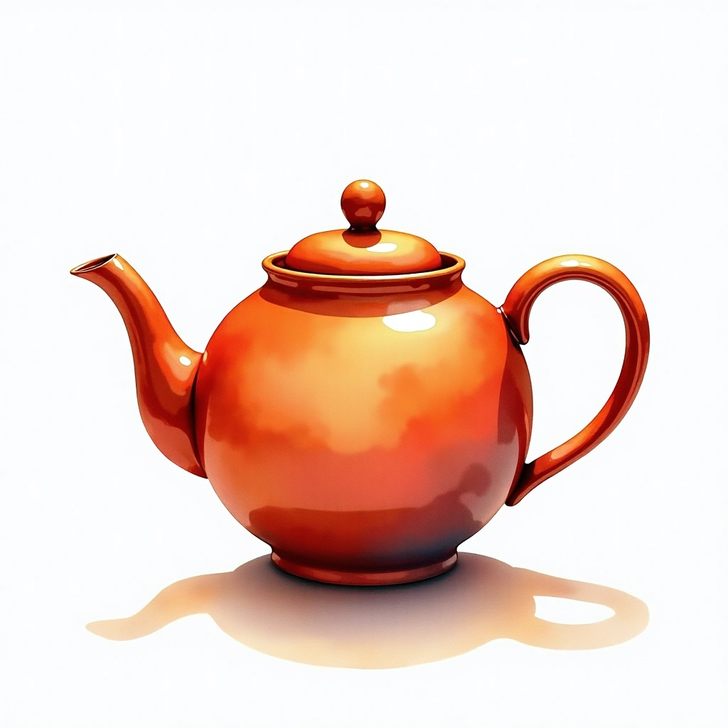 Porcelain Teapot teaware — watercolor illustration