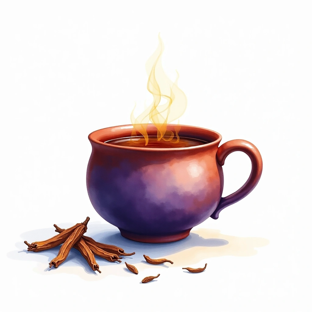 Qing Zhuan dark tea tea — watercolor illustration