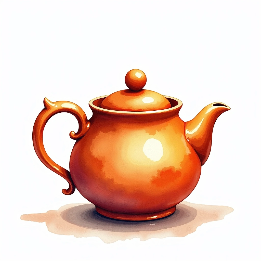Tea Pet teaware — watercolor illustration