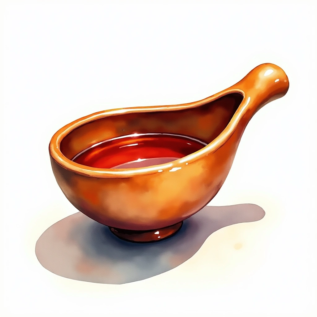 Tea Scoop (Cha Chi) teaware — watercolor illustration