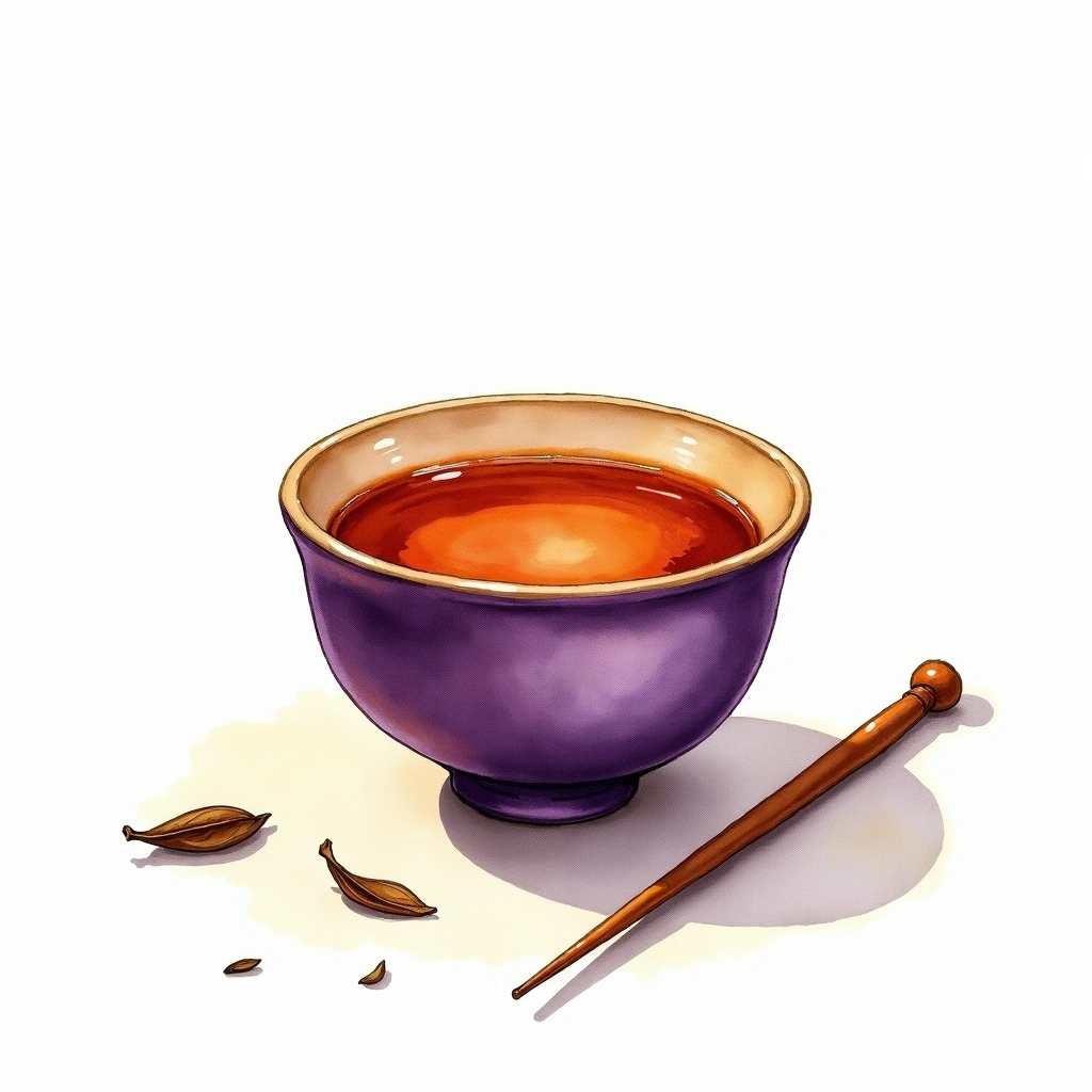 Tian Jian dark tea tea — watercolor illustration