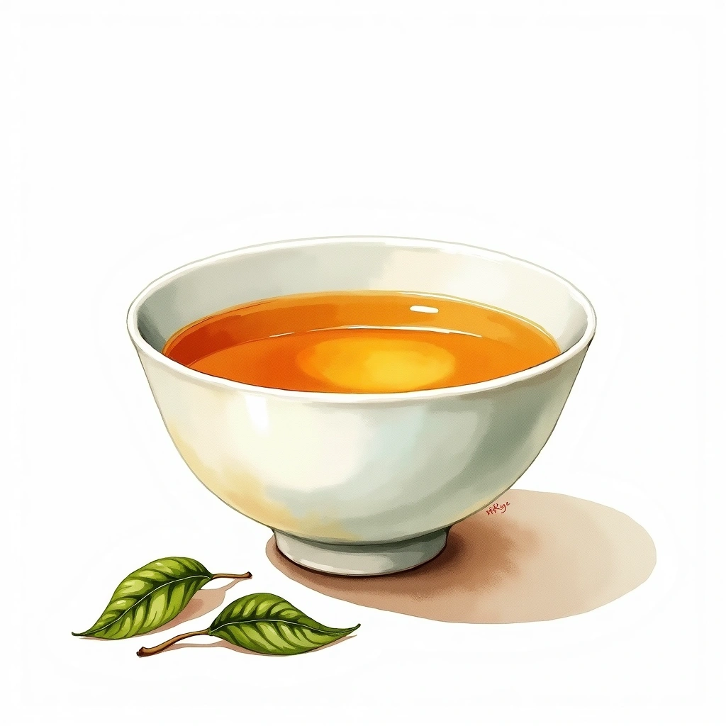 White Peony (Bai Mu Dan) white tea tea — watercolor illustration