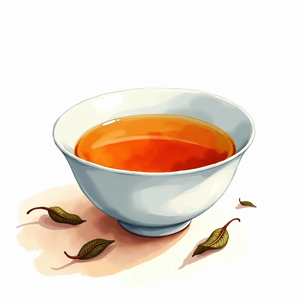 Wuyi Rock Tea (Yan Cha) oolong tea tea — watercolor illustration