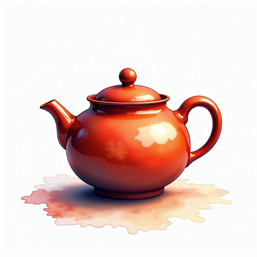 Yixing Teapot teaware — watercolor illustration